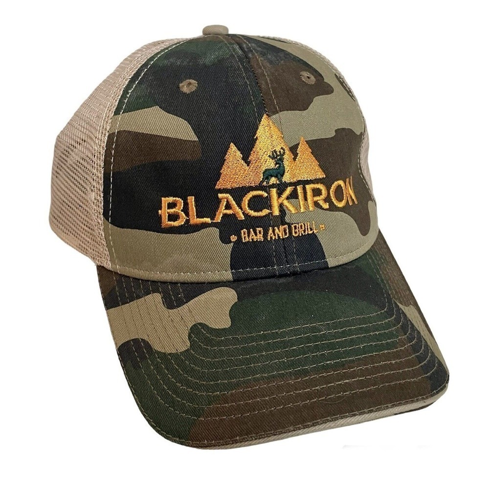 Blackiron Bar & Grill Trucker Mesh Cap Hat Camo Adjustable OS Hunting Ou…